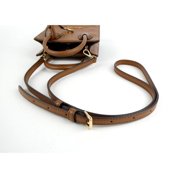 Michael Kors Mercer Luggage Extra Small Pebbled Leather Crossbody - Picture 6 of 12